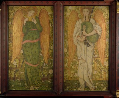 Angels with Pan Pipes and Bagpipes by John Roddam Spencer Stanhope
